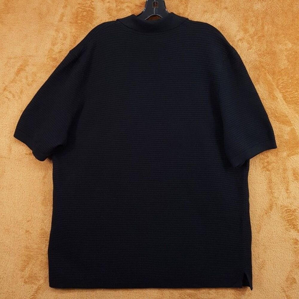 APC Polo Shirt Mens XXXL Black V-Neck Johnny Collar Textured Knit LIVIO $295 - Picture 4 of 8